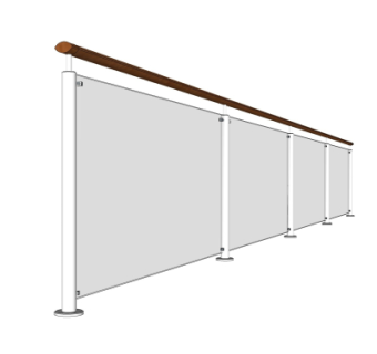 现代玻璃栏杆su模型