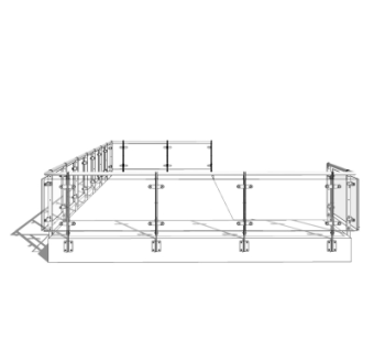 现代玻璃护栏su模型