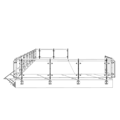 现代玻璃护栏su模型