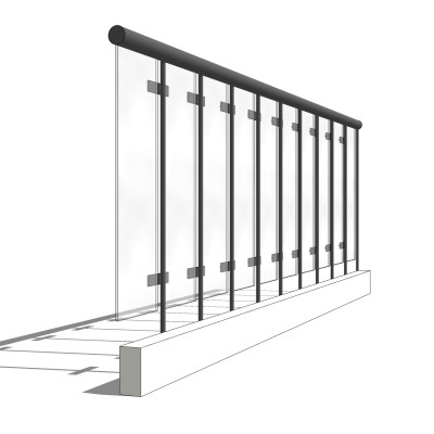 现代玻璃护栏su模型