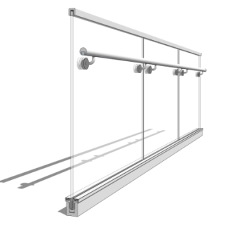 现代玻璃护栏su模型