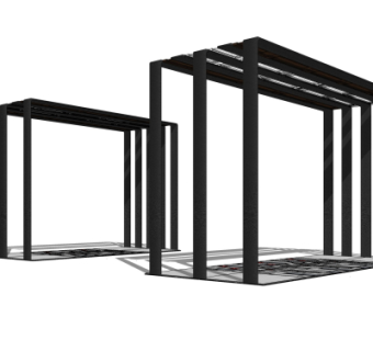 现代廊架su模型