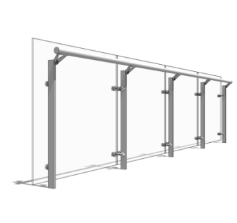 现代玻璃护栏su模型