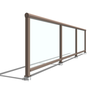 现代玻璃护栏su模型