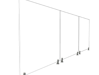 现代<em>玻璃护栏</em>su模型