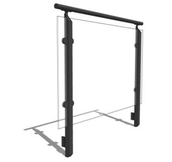 现代玻璃护栏su模型