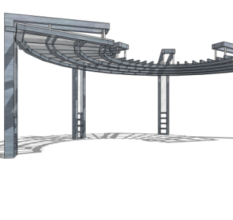 现代廊架su模型