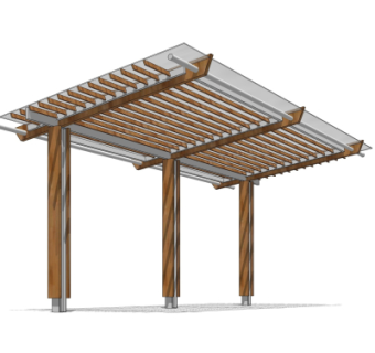 现代廊架su模型