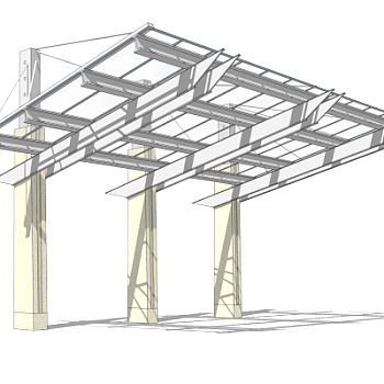 现代廊架su模型
