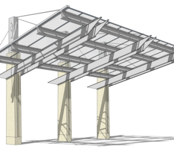 现代廊架su模型