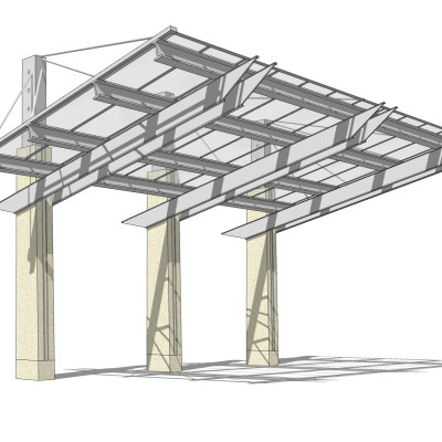现代廊架su模型