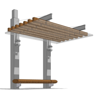 现代廊架su模型