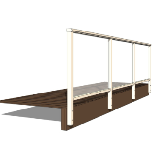 现代玻璃护栏su模型