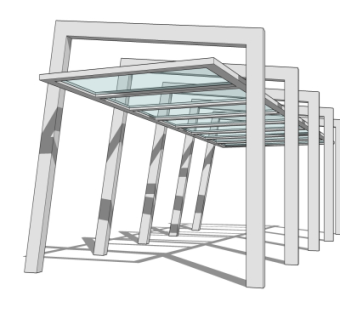 现代廊架su模型