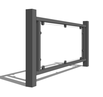 现代玻璃护栏su模型