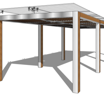 现代廊架su模型