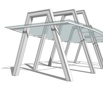 现代廊架su模型