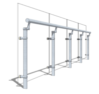 现代玻璃护栏su模型