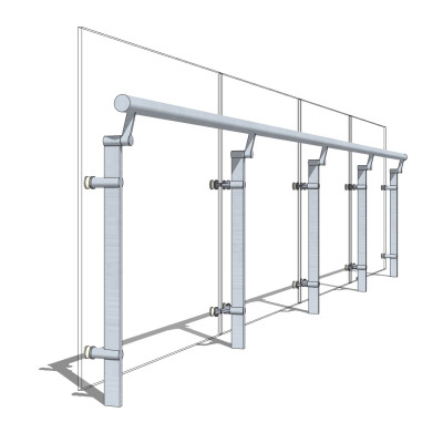现代玻璃护栏su模型