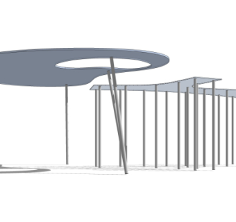 现代廊架su模型