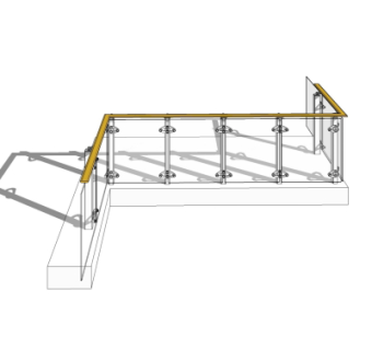 现代玻璃护栏su模型