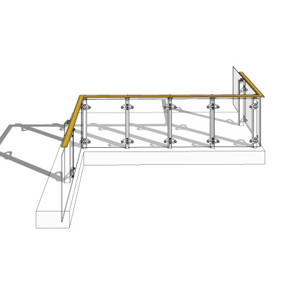 现代玻璃护栏su模型