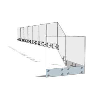 现代玻璃护栏su模型