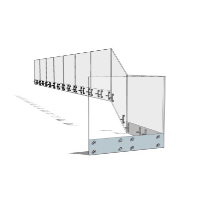 现代玻璃护栏su模型