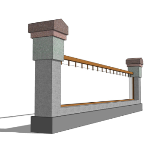 现代玻璃护栏su模型
