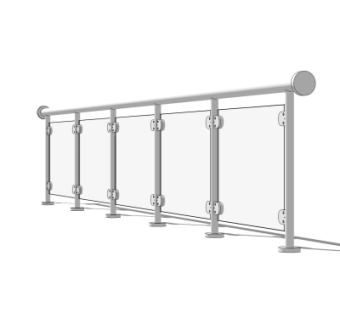 现代玻璃护栏su模型