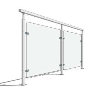 现代玻璃护栏su模型