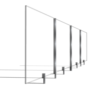 现代玻璃护栏su模型