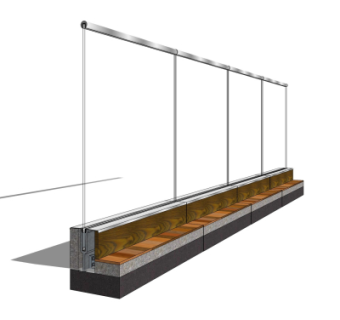 现代玻璃护栏su模型