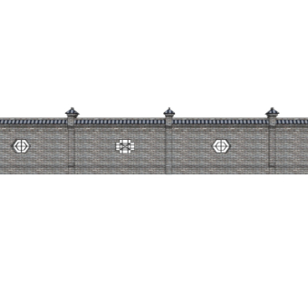 中式围墙免费su模型