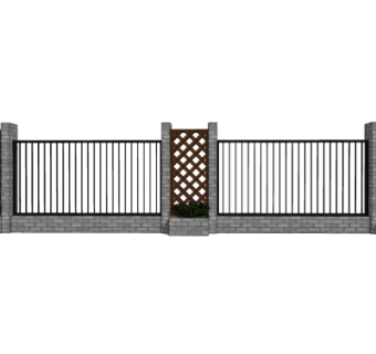 新中式围墙免费su模型