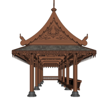 中式长廊免费su模型