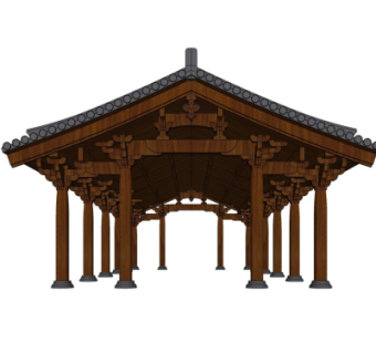 中式长廊免费su模型