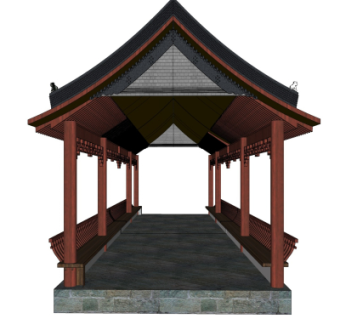中式长廊免费su模型