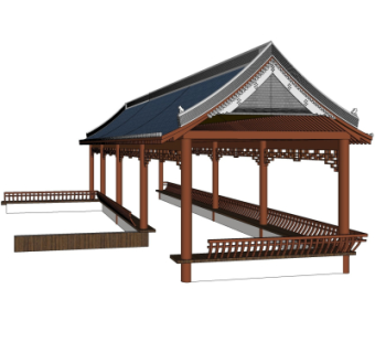 中式长廊免费su模型