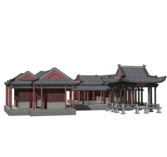 中式长廊免费su模型