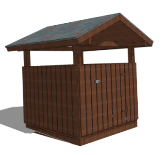 中式垃圾桶su模型