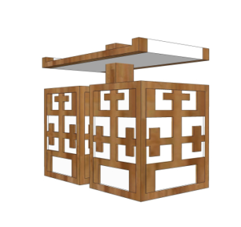 中式垃圾桶su模型