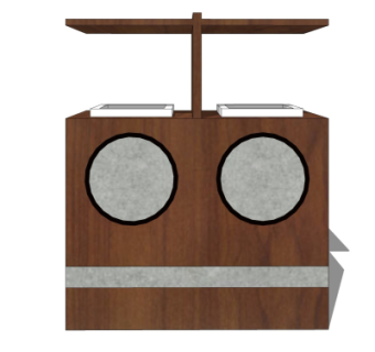 新中式垃圾桶su模型