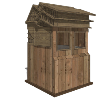 中式垃圾桶su模型