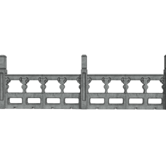 中式石材护栏su模型