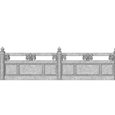 中式石材护栏su模型