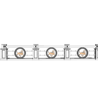 中式石材护栏su模型