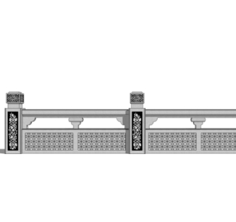 中式石材护栏su模型