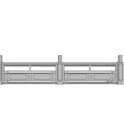 中式石材护栏su模型