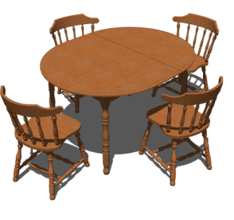 欧式餐桌椅su模型